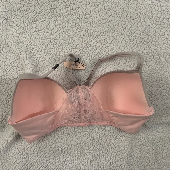 Victoria’s Secret Body By Victoria Racerback Demi Bra Front Close Pink 34DD New - Picture 5 of 7